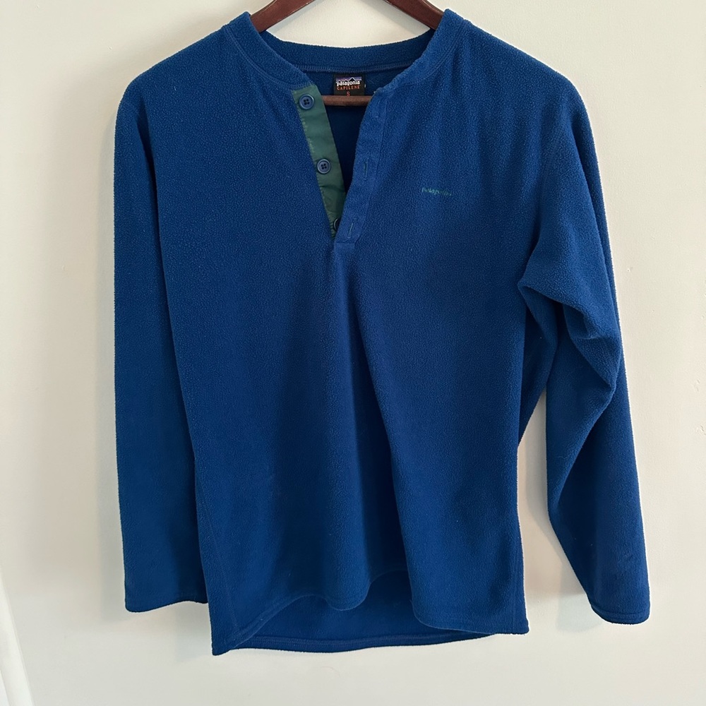 Patagonia vintage capilene fleece pullover sweater with buttons men sz small